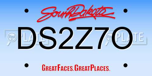 DS2Z7O South Dakota License Plate