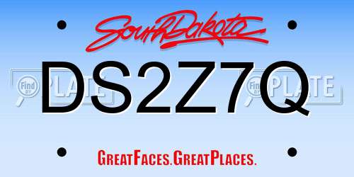 DS2Z7Q South Dakota License Plate