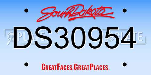DS30954 South Dakota License Plate