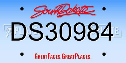 DS30984 South Dakota License Plate
