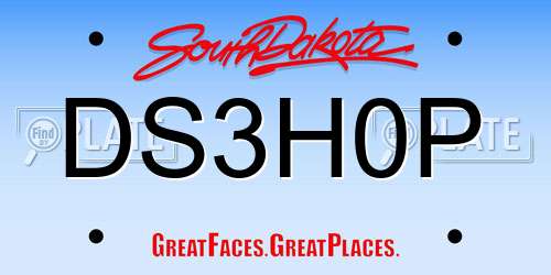 DS3H0P South Dakota License Plate