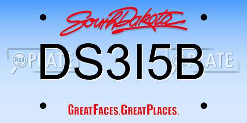 DS3I5B South Dakota License Plate