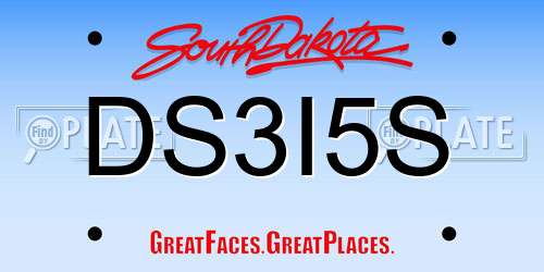 DS3I5S South Dakota License Plate