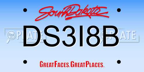 DS3I8B South Dakota License Plate