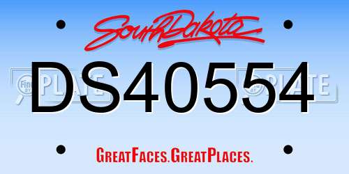 DS40554 South Dakota License Plate