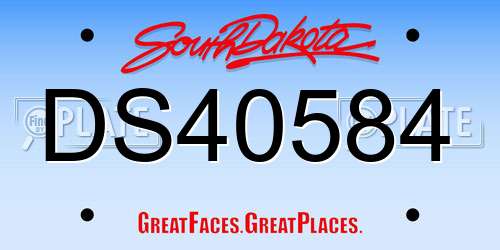 DS40584 South Dakota License Plate
