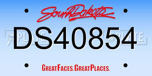 DS40854 South Dakota License Plate