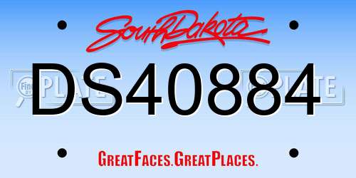 DS40884 South Dakota License Plate