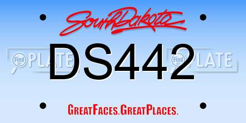 DS442 South Dakota License Plate