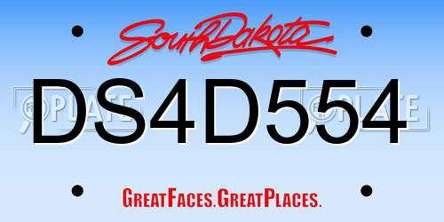 DS4D554 South Dakota License Plate