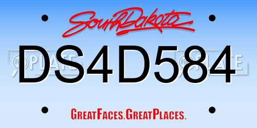 DS4D584 South Dakota License Plate