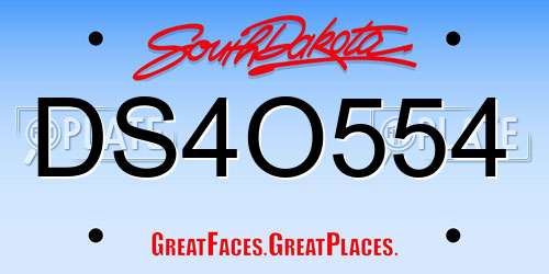 DS4O554 South Dakota License Plate