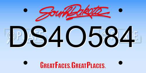 DS4O584 South Dakota License Plate