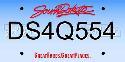 DS4Q554 South Dakota License Plate
