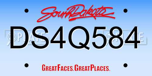 DS4Q584 South Dakota License Plate