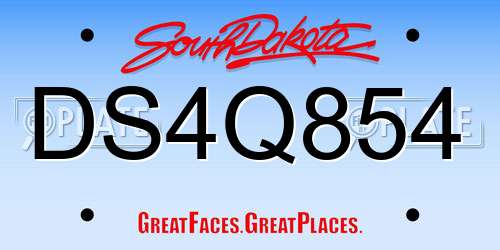 DS4Q854 South Dakota License Plate