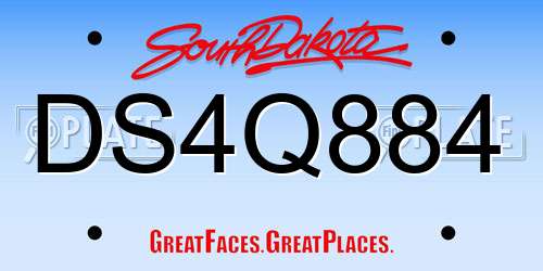 DS4Q884 South Dakota License Plate