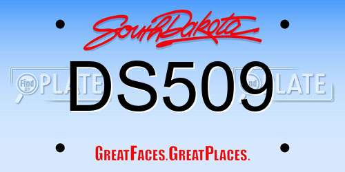 DS509 South Dakota License Plate