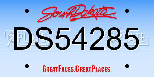 DS54285 South Dakota License Plate