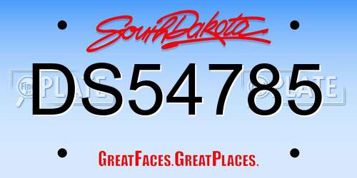 DS54785 South Dakota License Plate
