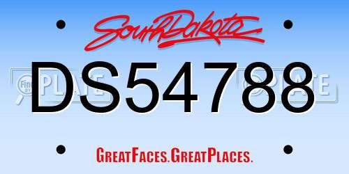 DS54788 South Dakota License Plate