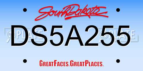DS5A255 South Dakota License Plate
