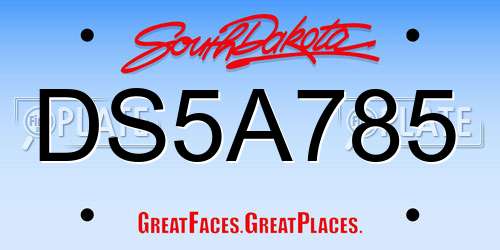 DS5A785 South Dakota License Plate