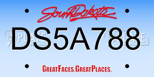 DS5A788 South Dakota License Plate