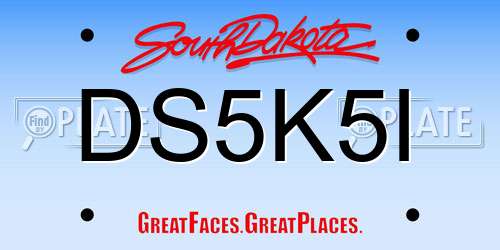 DS5K5I South Dakota License Plate