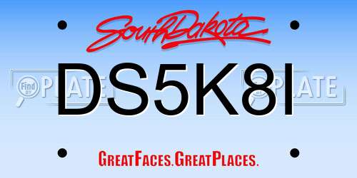 DS5K8I South Dakota License Plate