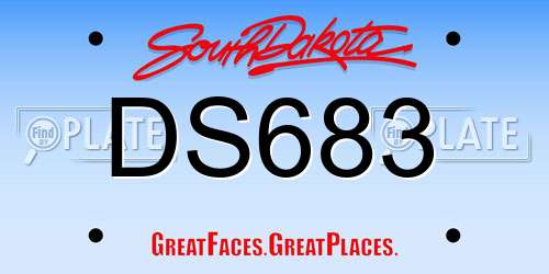 DS683 South Dakota License Plate