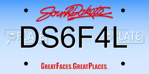 DS6F4L South Dakota License Plate