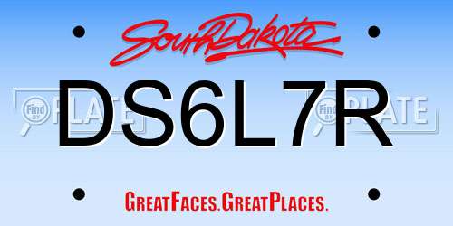 DS6L7R South Dakota License Plate