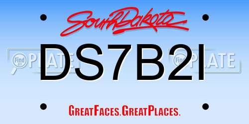 DS7B2I South Dakota License Plate