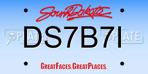 DS7B7I South Dakota License Plate