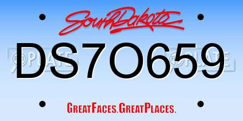 DS7O659 South Dakota License Plate