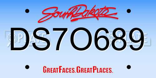 DS7O689 South Dakota License Plate