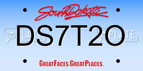 DS7T2O South Dakota License Plate