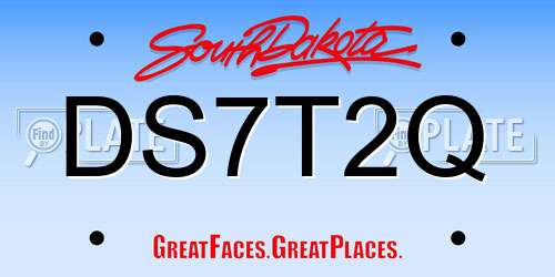 DS7T2Q South Dakota License Plate