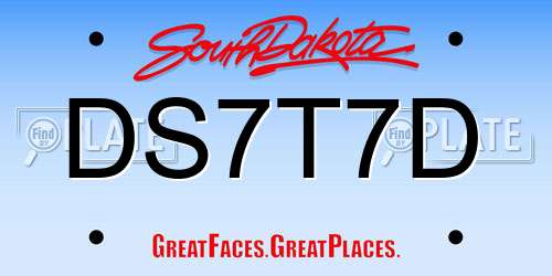 DS7T7D South Dakota License Plate