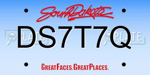 DS7T7Q South Dakota License Plate