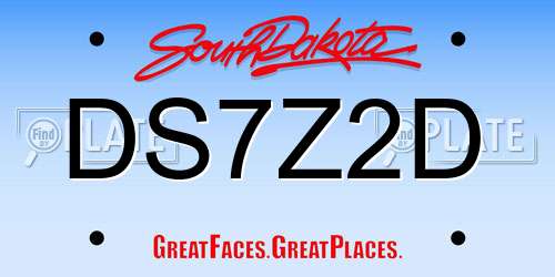 DS7Z2D South Dakota License Plate