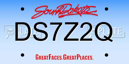 DS7Z2Q South Dakota License Plate
