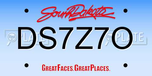 DS7Z7O South Dakota License Plate