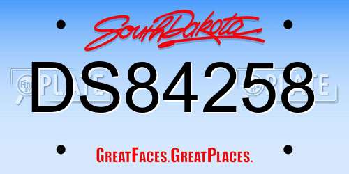 DS84258 South Dakota License Plate