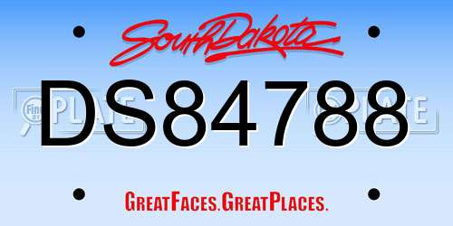 DS84788 South Dakota License Plate