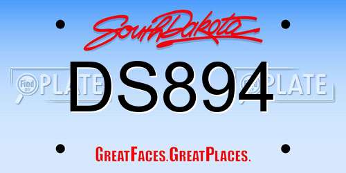 DS894 South Dakota License Plate