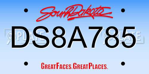 DS8A785 South Dakota License Plate