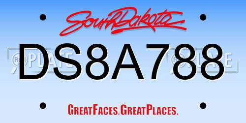 DS8A788 South Dakota License Plate