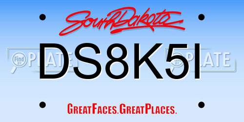 DS8K5I South Dakota License Plate